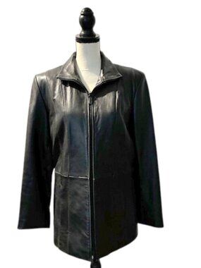 Kenneth Cole Reaction Woman’s Black Leather Jacket L
